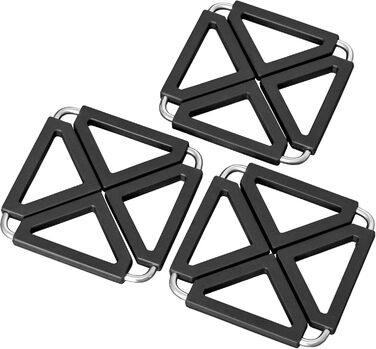 Квадратна силіконова підставка під гаряче 3 шт чорний O-ishii