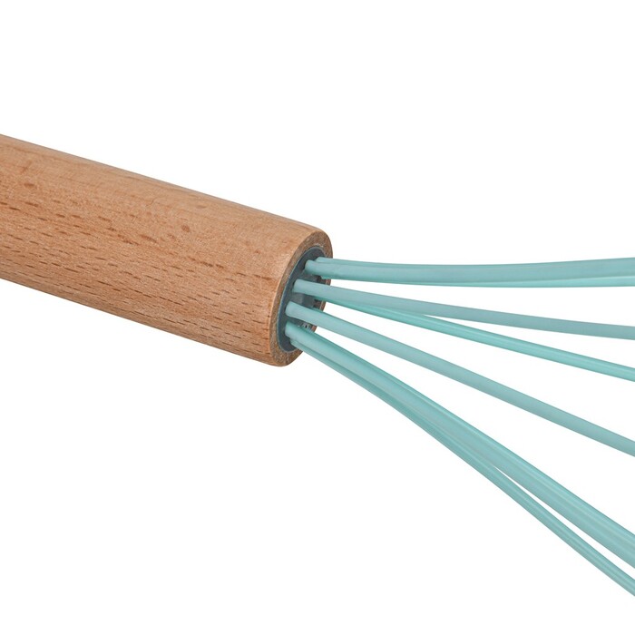 Збивалка Fissman 25 см з дерев`яною ручкою силікон (1199)