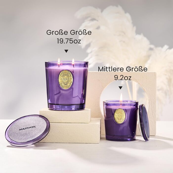 Ароматна свічка M&SENSE Лісова хатина, ароматичні свічки у склянці, натуральна соєва свічка, час горіння 55 годин, подарункові свічки для жінок та чоловіків, подарункова свічка (лаванда та цитрус, 260 г)