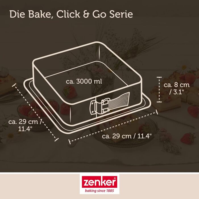 Форма для випікання з відповідною кришкою для прямого транспортування форма для торта для випікання та транспортування (квадратна пружинна форма), 24 шт., 8