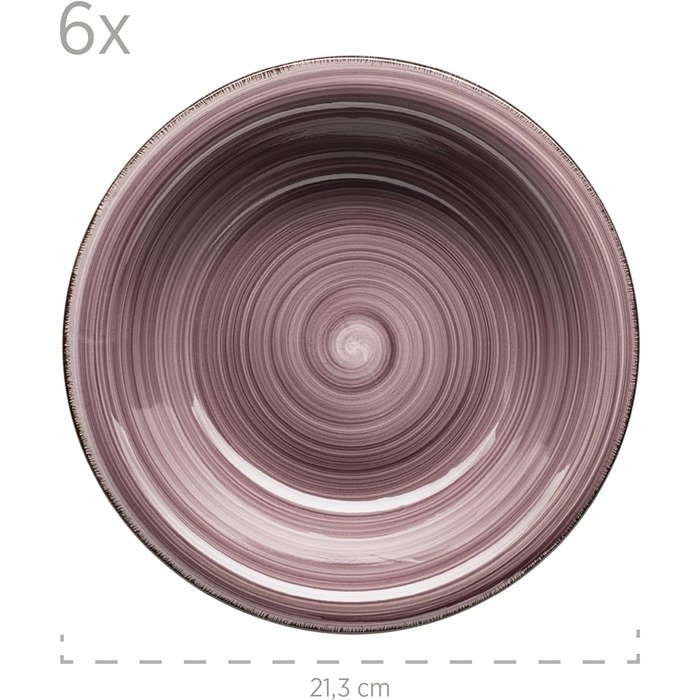Набор тарелок на 6 персон в современном винтажном стиле, столовый сервиз из 12 предметов, ручная роспись, керамогранит (ягоды)