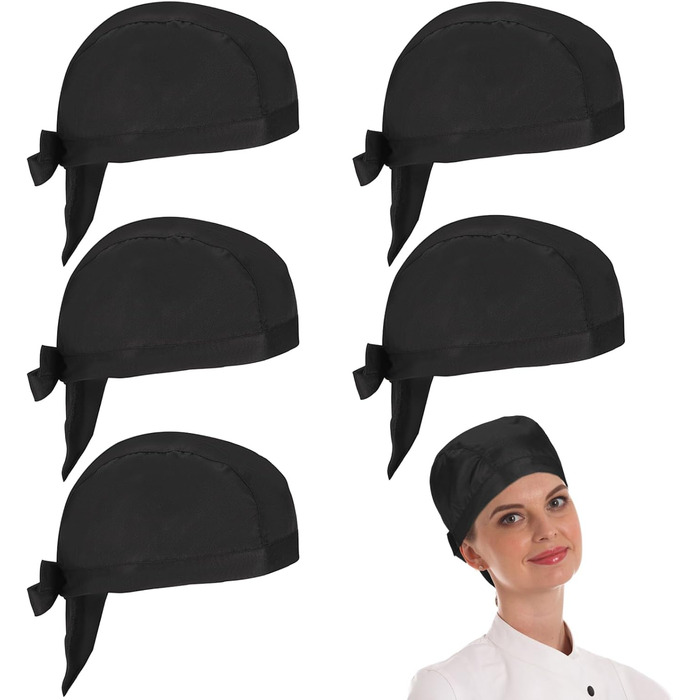 Чорний шеф-кухар капелюх 5 шт YUWJOOWEE