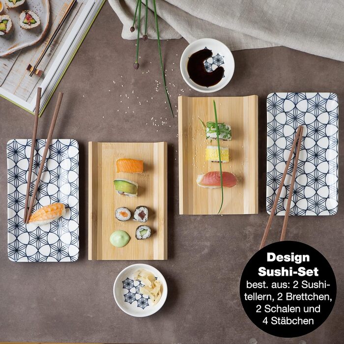 Набор посуды для суши на 2 персоны, 10 предметов, Blue Flowers Gourmet Moritz & Moritz