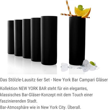 Стаканы для кампари 320 мл, набор 6 предметов, черные New York Bar Stölzle Lausitz