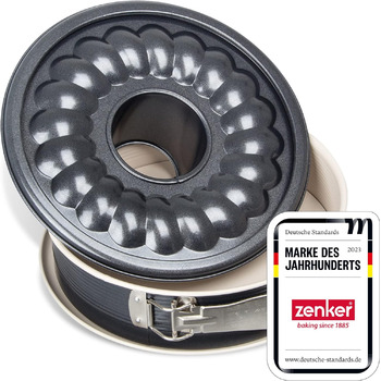 Каструля Zenker 7813 Springform Crme Noir з 2 основами, діаметр 29 см, нержавіюча сталь, сірий / бежевий, 28 x 28 x 7 см (27 x 27 x 7 см)