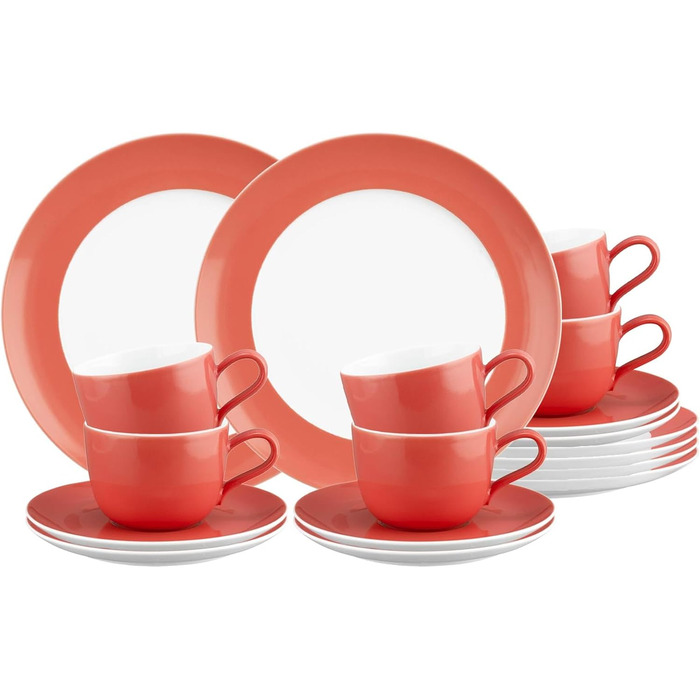 Кавовий сервіз на 6 персон, 18 предметів, червоний Liberty Pure Colors Seltmann Weiden