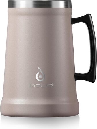 Термокухоль для пива 1 л темно-рожевий Ideus