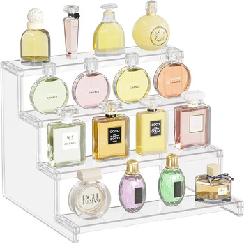 Лайфвіта 4-рівнева прозора підставка, 1 упаковка пластикова підставка для презентації, пластиковий органайзер для фігурок, кексів, парфумів, настільна підставка для організації та декорування, 30,5см