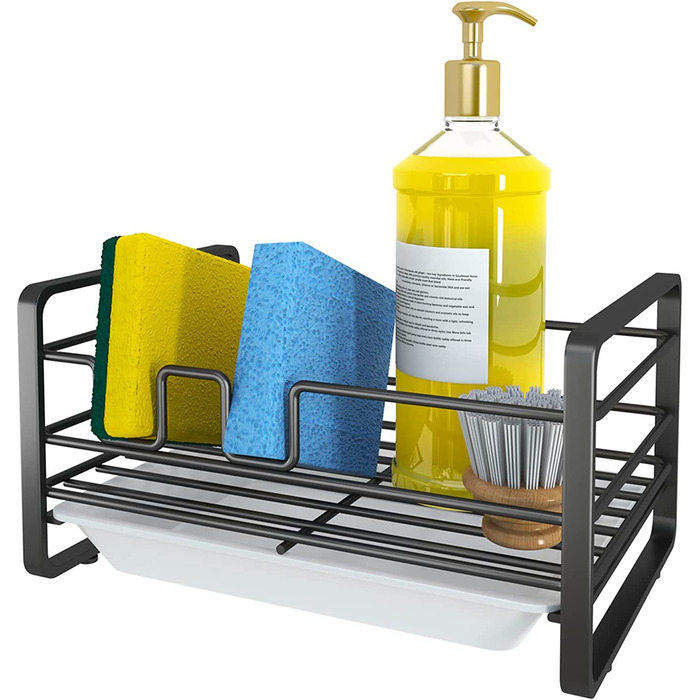 Органайзер для раковини з піддоном, чорний YOUJIA