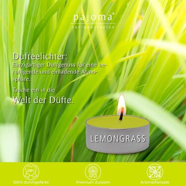 Ароматичні чайні свічки Pajoma 90, 3x30 шт. , ароматичні свічки, багато ароматів на вибір, висота 1,5 см, Ø 3,5 см (лемонграс, 30)