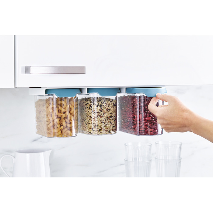 Набір підвісних контейнерів для зберігання, 3 предмета, 1,3 л, темний опал CupboardStore Joseph Joseph