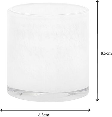 Свічник скляний, розмір S, 8 x 8,5 см білий SAGA Blomus