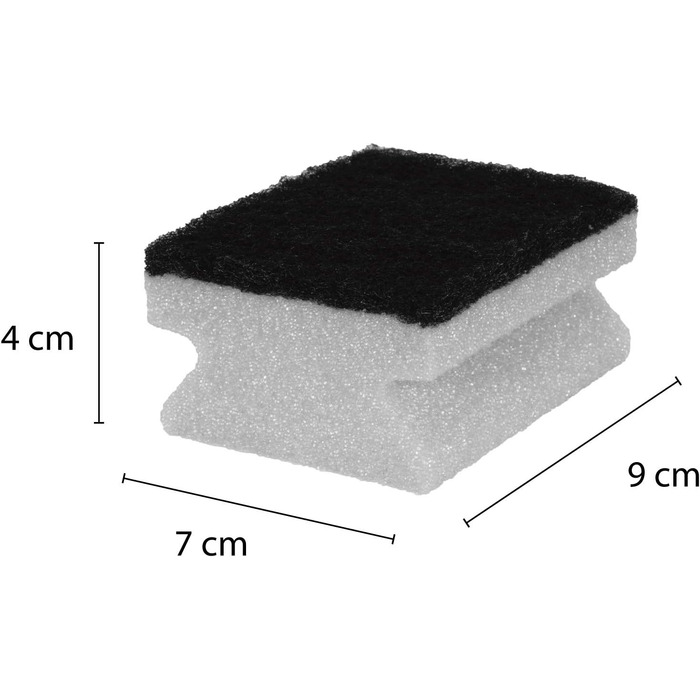 Губка для миття посуду, набір 10 предметів, сірий/чорний Sonty