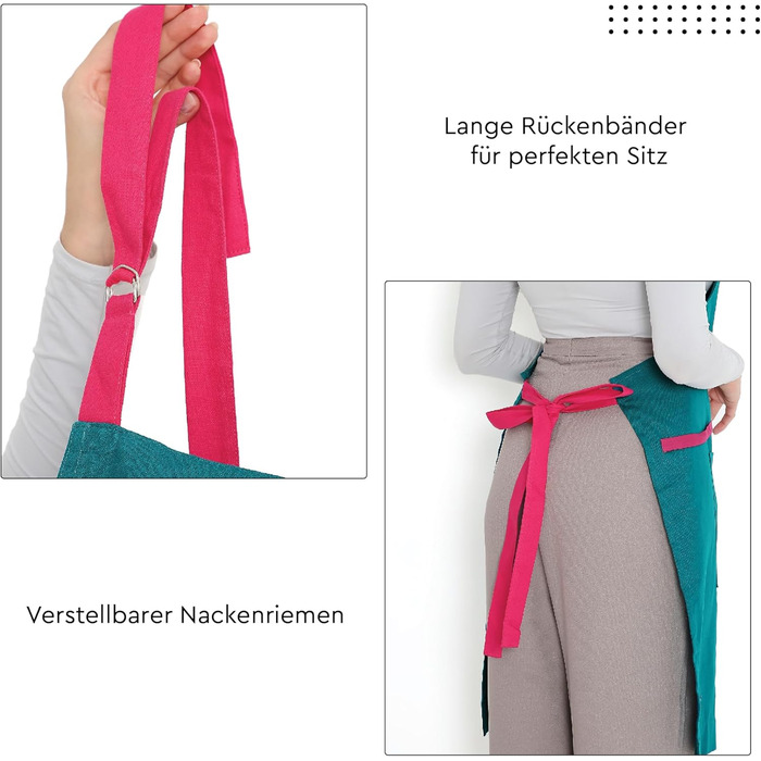 Регулируемый кухонный фартук с карманами 68 x 85 см голубой Encasa XO