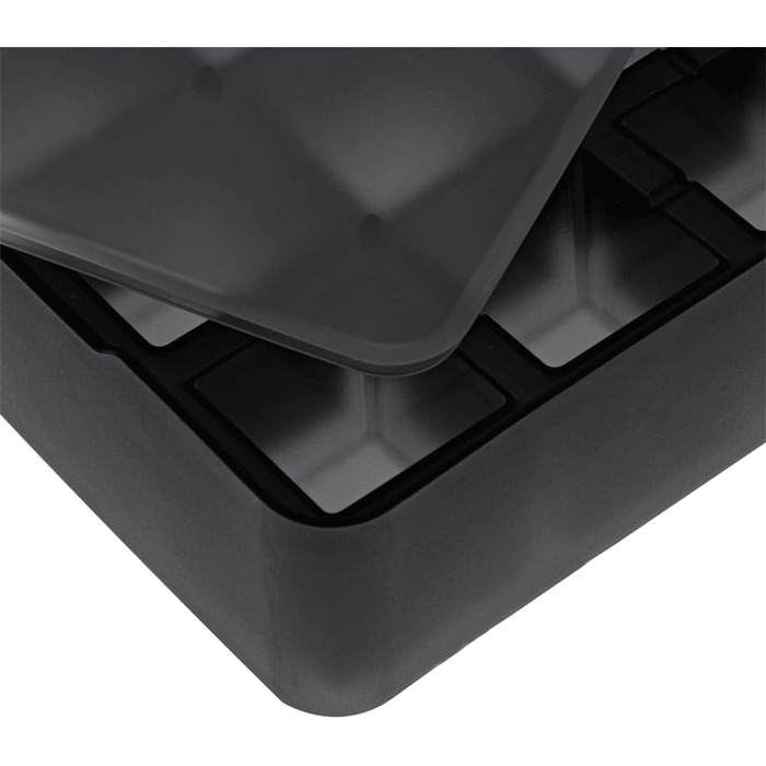 Силіконова льодогенератор Lurch ICE FORMER преміум-класу з кришкою на 20 кубиків льоду розміром 3 см, чорний, кубик 3 см (кубик 4 см, комплект з 2 шт.)