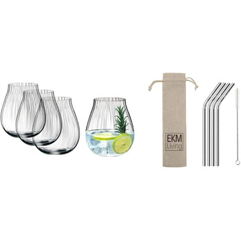 Набір келихів для джин-тоніка 0,76 л, 4 предмети з набором трубочок для пиття, Gin Set Optic Riedel