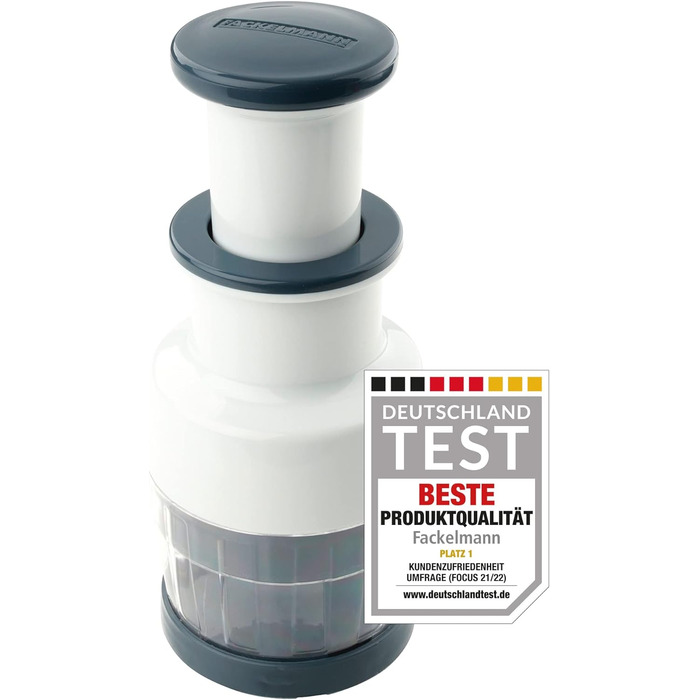 Измельчитель лука с прозрачным контейнером для сбора, надежной ручкой и нескользящими ножками Fackelmann