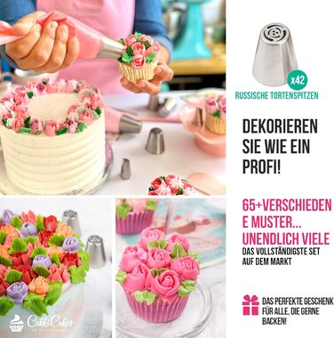 Набір кондитерських насадок та аксесуарів для професійного декорування тортів, 92 предмети, CukkiCakes