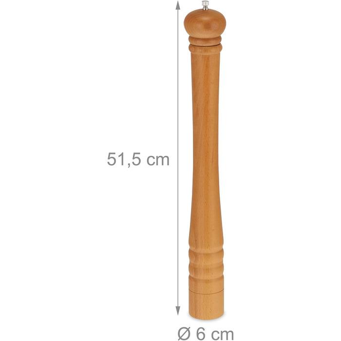 Дерев'яний млин для перцю та солі 51,5 см Relaxdays