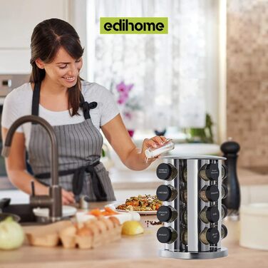 Подставка для специй на 16 баночек поворотная 28 см, круглая Edihome
