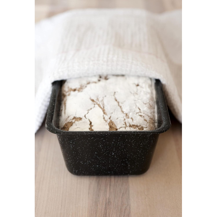 Професійна форма для випічки пекаря, форма для королівського торта, ємність 1,7 літра, висота 7,8 см, ширина 10 см, довжина 30 см, емаль, чорна, форма для випікання хліба, індукція, емальована форма для випічки, форма для випічки хліба, 0638-022