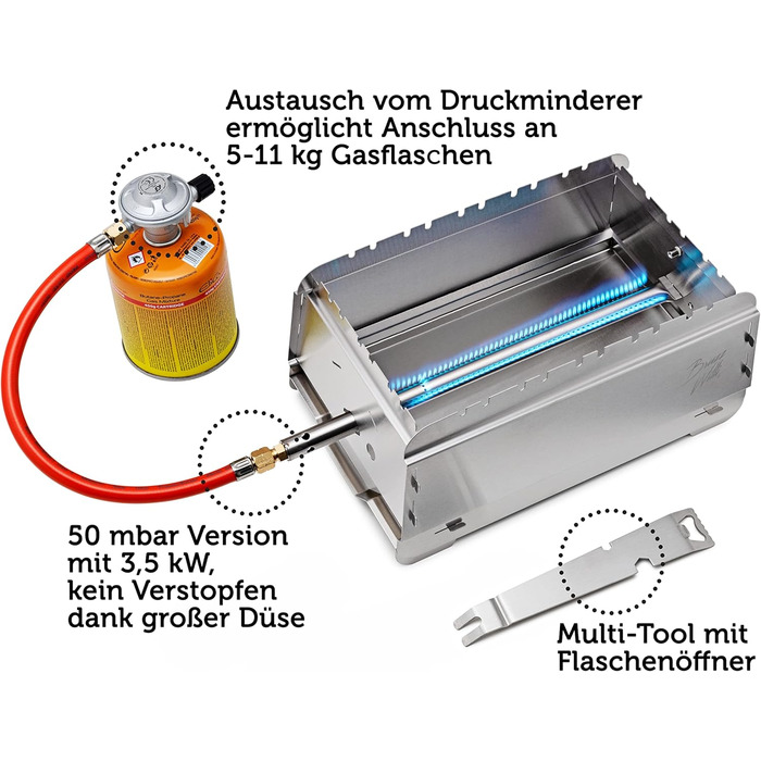 Мобільний газовий гриль на 50 мбар BRUZZ WILLI