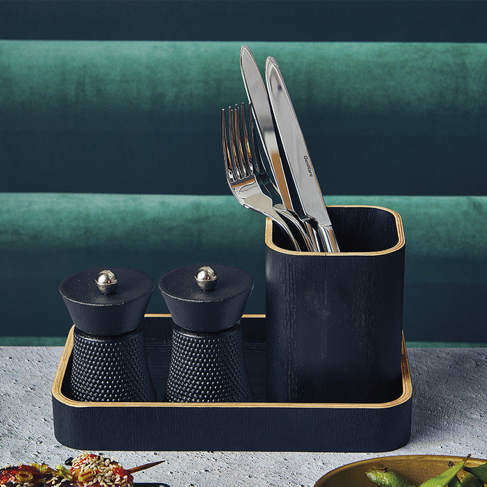 Піднос 23*13.8 см, чорний шпон, GenWare