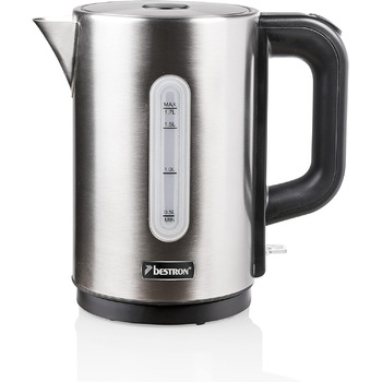 Чайник Bestron с цоколем 360, вкл. автоматическую остановку кипения и защиту от сухого хода, обем 1,7 л, 2200 Вт, AWK2200BW, цвет черный / дерево (черный / дерево)