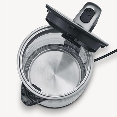 Скляний чайник SEVERIN з об'ємом наповнення 1,7 л XXL, потужний і компактний чайник у високоякісному дизайні, електрочайник з фільтром від накипу, 2200 Вт, скло з нержавіючої сталі, WK 3420 одинарний