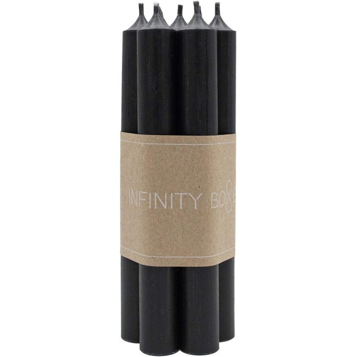 Набір з 7 конічних свічок 2,2 х 18 см, чорний Infinity Boxs