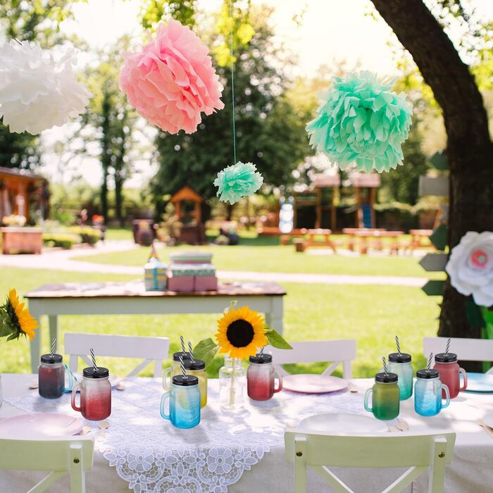 Стаканы для напитков с крышкой и трубочкой 400 мл Relaxdays