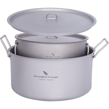 Титанова каструля великої місткості 2 л і 5 л iBasingo