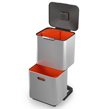 Контейнер для сміття з двома баками 60 л металік Totem Compact Joseph Joseph