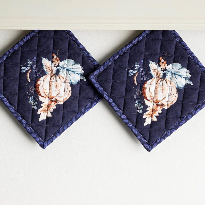 Рукавички для духовки Maison d&39 Hermine, підставки для каструль, 100 бавовна, термостійкі кухонні рукавички, рукавички для духовки (19 см x 33 см) та підставки для каструль (20 см x 20 см) для приготування їжі, Morzine - рукавички для духовки на День по