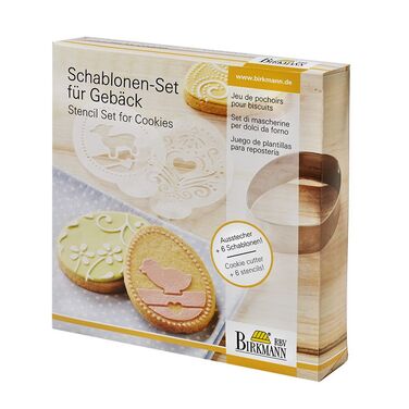 Набір трафаретів для печива у вигляді великодніх яєць, 2 предмета, 10,5 х 7 см, RBV Birkmann