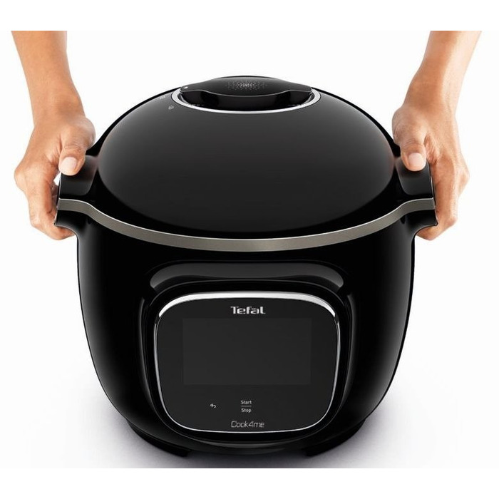 Tefal Мультиварка скороварка Cook4me Touch, 1600Вт, чаша-6л, сенсорне керування, 13 програм, управл. смартф., метал, пластик, чорний