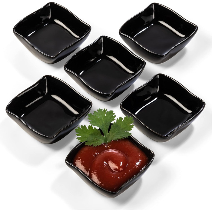 Миски для соусу з порцеляни 6 шт чорний Urban Lifestyle