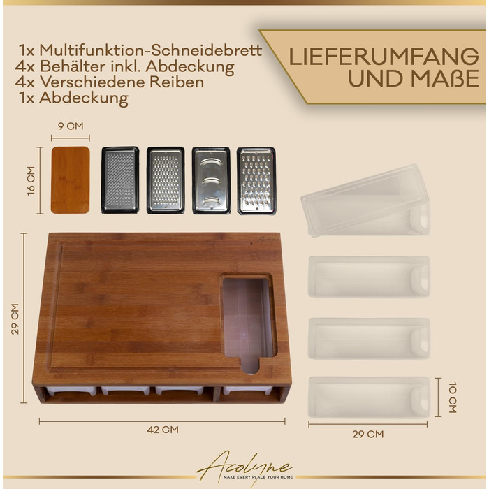 Обробна дошка з 4 піддонами для крапель Acolyne