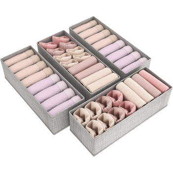 Набір з 4 шухляд MALM Органайзер для I K E A Комод, пеленальний столик Шафа-купе Органайзер Шухляди Система організації для переодягання, дитячий одяг, шкарпетки, бюстгальтер, нижня білизна, сірий 4-пакет для MALM