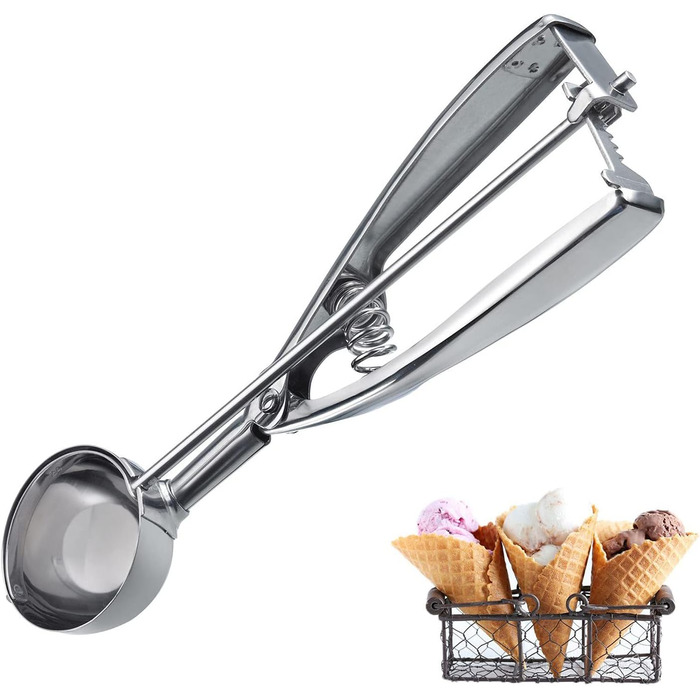 Ложка для морозива Westmark/ложка для морозива, з ручкою щипців, довжина 21,8 см, нержавіюча сталь, професійна, срібло, 62942270 5 см