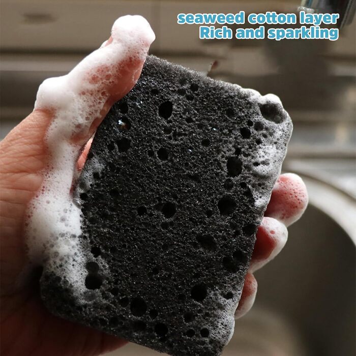 Набір губок для миття посуду 3 шт. 6,9 х 9,8 см чорний Okaywork