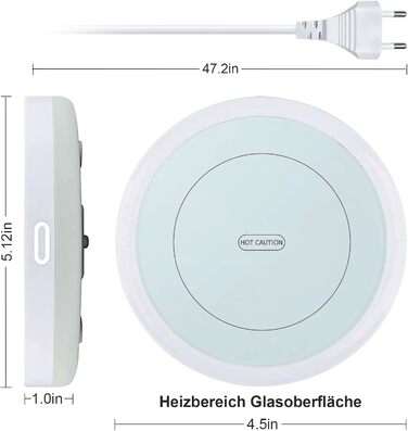 Електричний підігрівач для чашок 19 Вт, білий BESTINNKITS