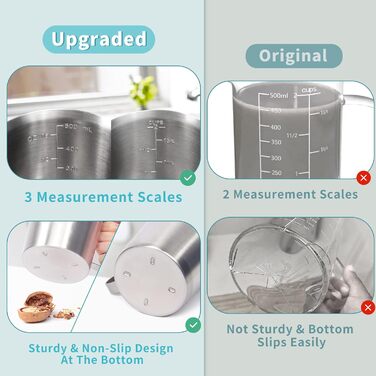 Мерный стакан 500 мл, нержавеющая сталь Vialex