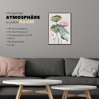 Картина STYLER у рамці Рослини 50 x 70 см I Artbox чорна рамка портретний формат настінна картина рослини квіти малюнок червоний рожевий зелений вітальня спальня офіс настінна прикраса прикраса для дому сучасний елегантний великий