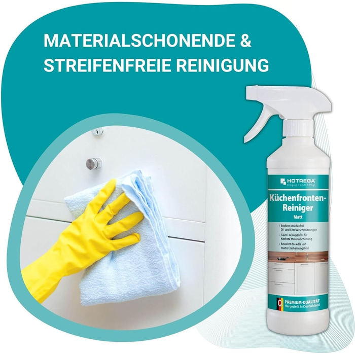 Засіб для чищення матових кухонних поверхонь 500 мл з серветкою з мікрофібри HOTREGA
