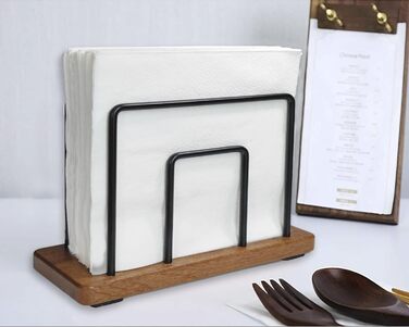 Тримач для серветок з металу та дерева Hosmore