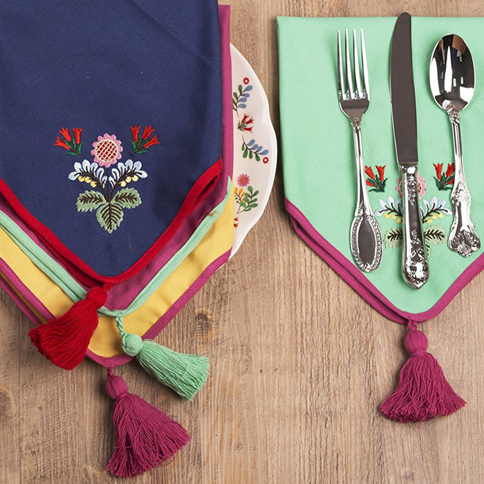 Набір із 4 серветок CreativeTops Festival Folk, 100% бавовна