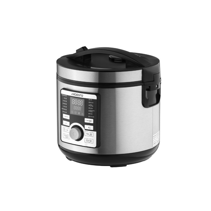 ARDESTO Мультиварка MC-P17, 860Вт, чаша-5л, электр. управление, книга рецептов, нерж. сталь+пластик, серебристая