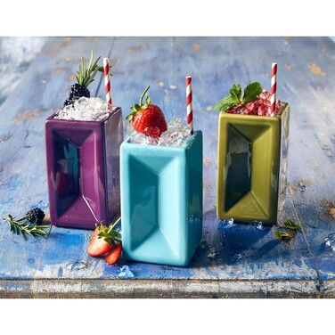 Кружка - кирпич Тики 510 мл, голубая, GenWare