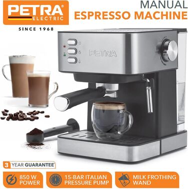Ручна еспресо-машина 1,6 л 850 Вт Petra